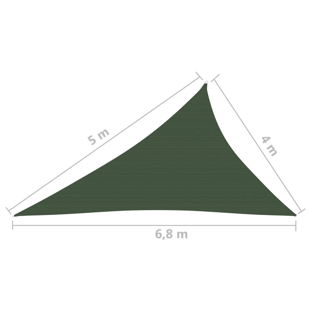 Vela Parasole 160 g/m² Verde Scuro 4x5x6,8 m in HDPE