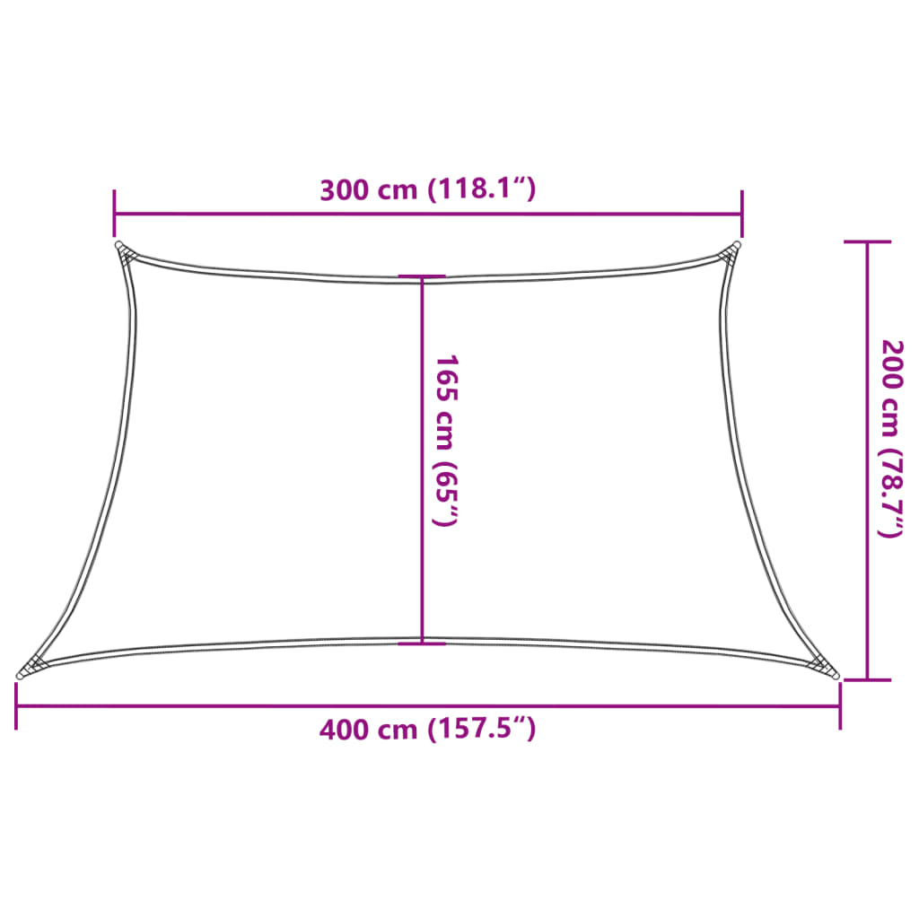 Vela Parasole 160 g/m² Verde Scuro 3/4x2 m in HDPE