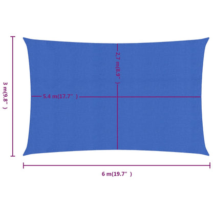 Vela Parasole 160 g/m² Rettangolare Blu 3x6 m in HDPE