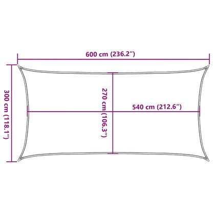 Vela Parasole 160 g/m² Gialla 3x6 m in HDPE