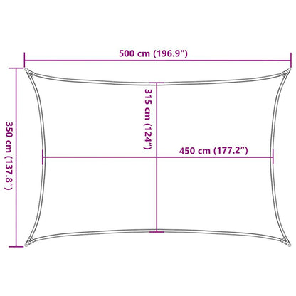 Vela Parasole 160 g/m² Rettangolare Giallo 3,5x5 m in HDPE