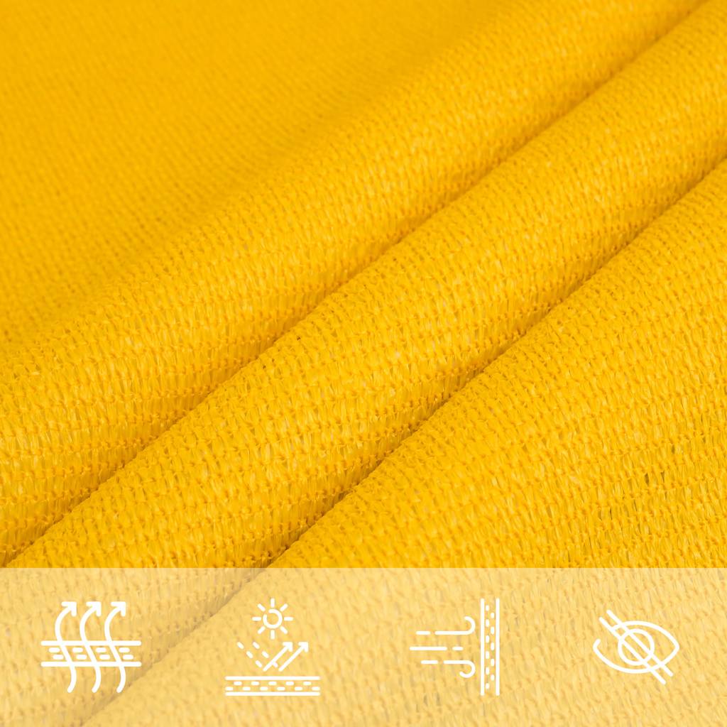 Vela Parasole 160 g/m² Triangolare Giallo 4x4x4 m in HDPE