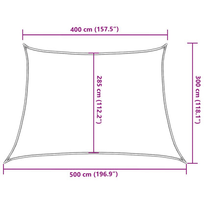 Vela Parasole 160 g/m² Trapezio Giallo 4/5x3 m in HDPE