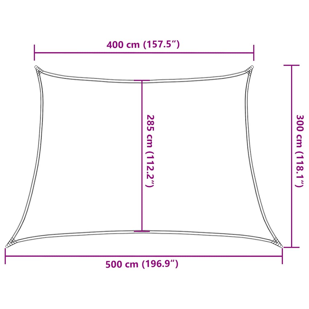 Vela Parasole 160 g/m² Trapezio Giallo 4/5x3 m in HDPE