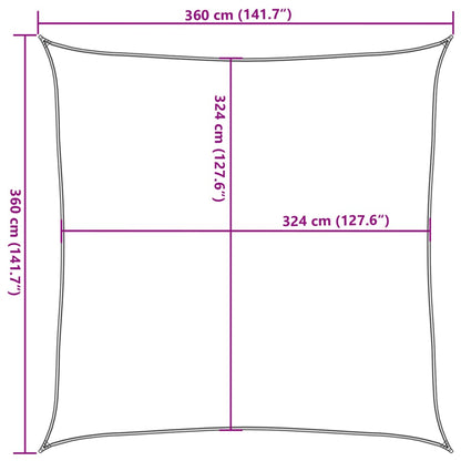 Vela Parasole 160 g/m² Rossa 3,6x3,6 m in HDPE