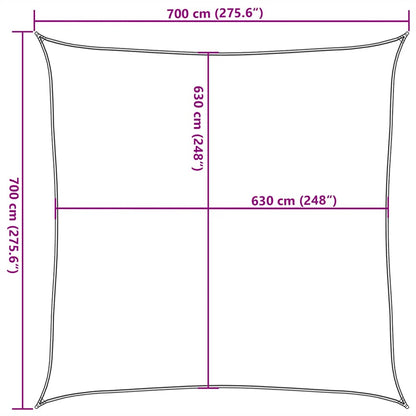 Vela Parasole 160 g/m² Rossa 7x7 m in HDPE | homemem39