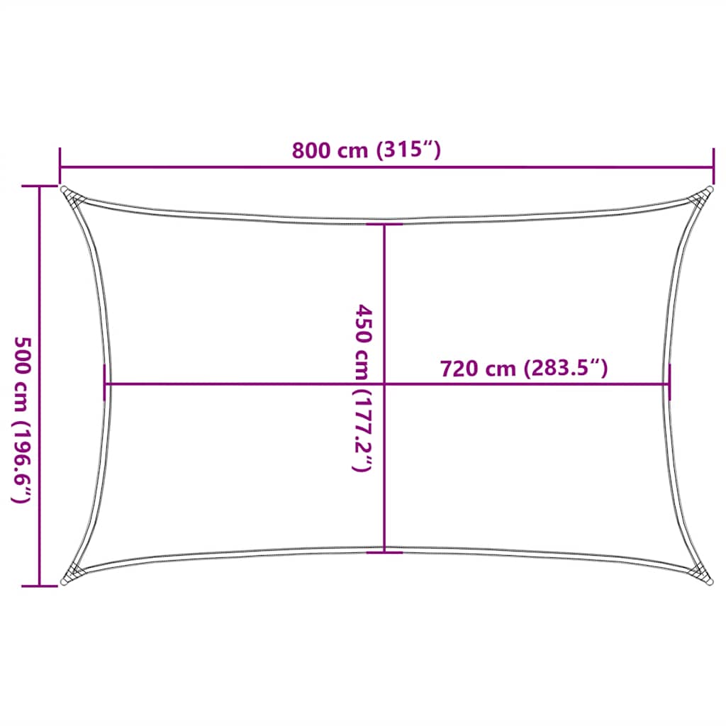 Vela Parasole 160 g/m² Rossa 5x8 m in HDPE