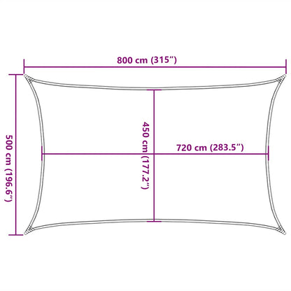 Vela Parasole 160 g/m² Rossa 5x8 m in HDPE