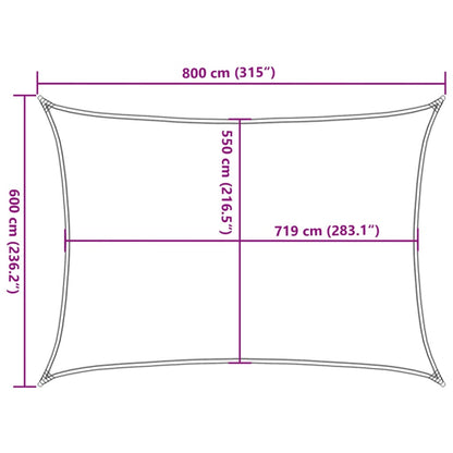 Vela Parasole 160 g/m² Rossa 6x8 m in HDPE