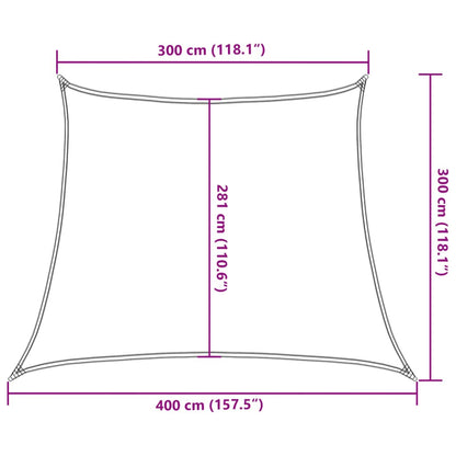 Sunshade Sail 160 g/m² Red 3/4x3 m in HDPE