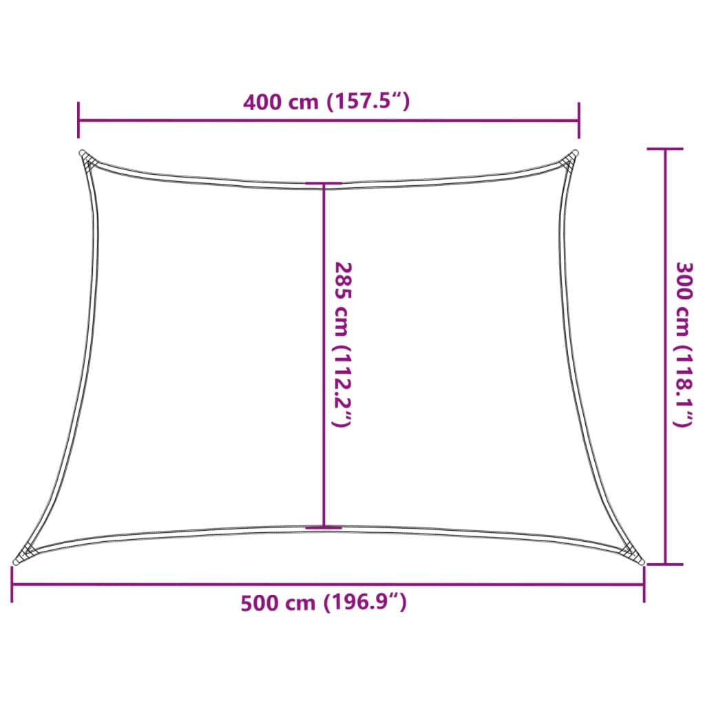 Vela Parasole 160 g/m² Rossa 4/5x3 m in HDPE