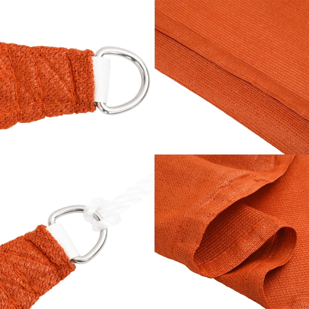 Vela Parasole 160 g/m² Quadrata Arancione 7x7 m in HDPE