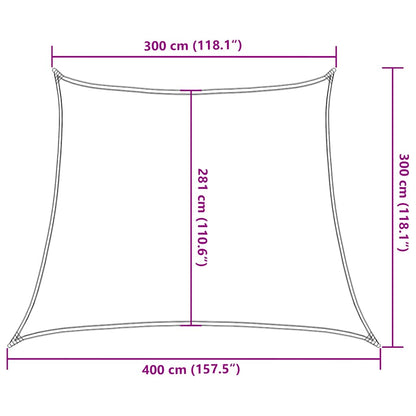 Vela Parasole 160 g/m² Trapezio Arancione 3/4x3 m in HDPE | homemem39