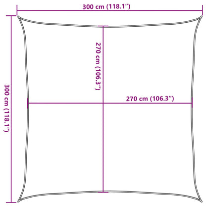 Vela Parasole 160 g/m² Nera 3x3 m in HDPE | homemem39