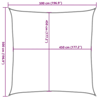 Vela Parasole 160 g/m² Nera 5x5 m in HDPE
