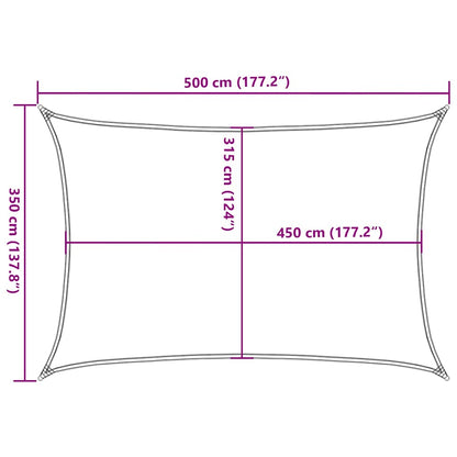 Vela Parasole 160 g/m² Nera 3,5x5 m in HDPE