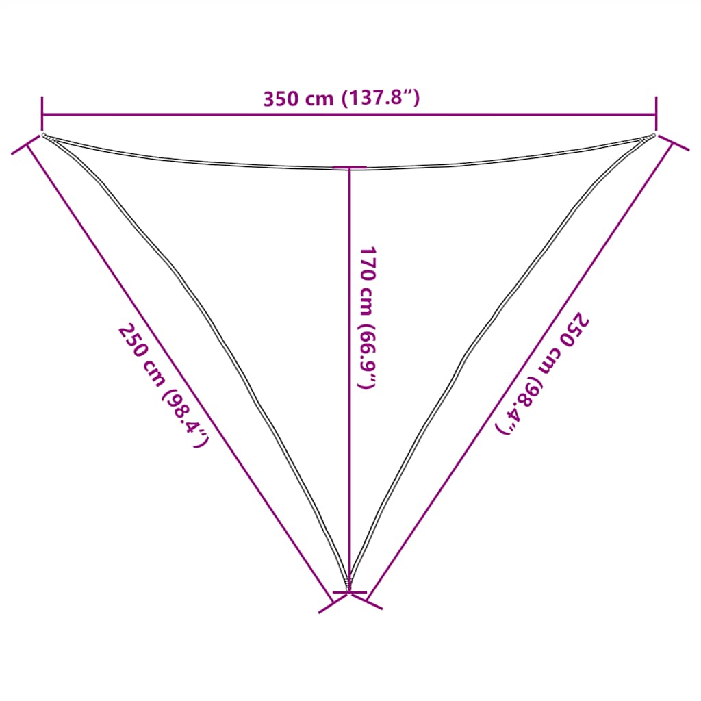 Vela Parasole 160 g/m² Nera 2,5x2,5x3,5 m in HDPE | homemem39