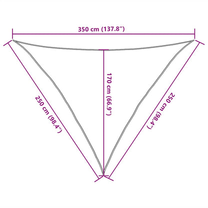 Vela Parasole 160 g/m² Nera 2,5x2,5x3,5 m in HDPE
