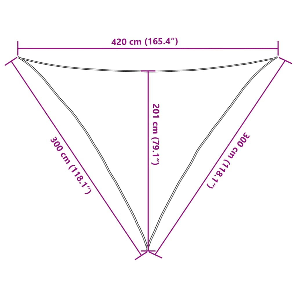 Vela Parasole 160 g/m² Nera 3x3x4,2 m in HDPE