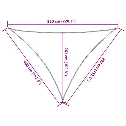 Vela Parasole 160 g/m² Nera 4x4x5,8 m in HDPE