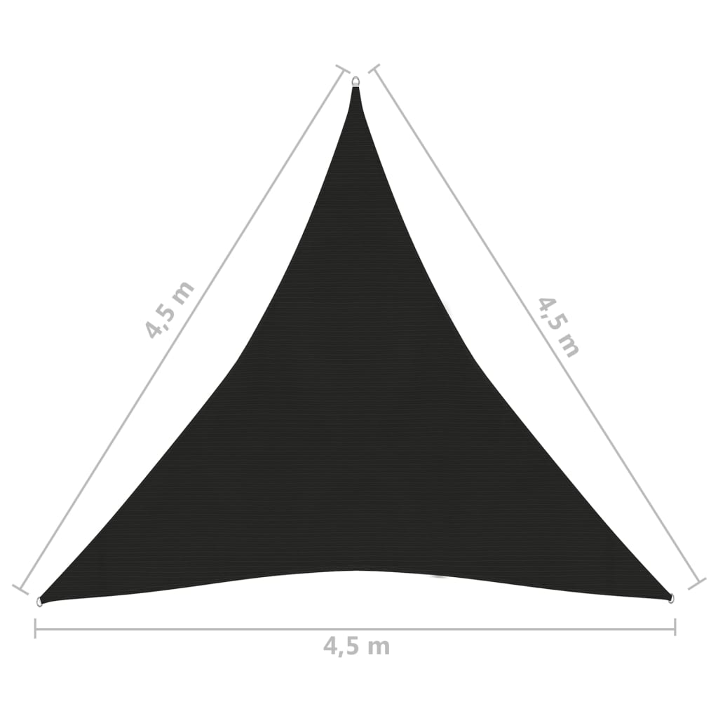 Vela Parasole 160 g/m² Nera 4,5x4,5x4,5 m in HDPE