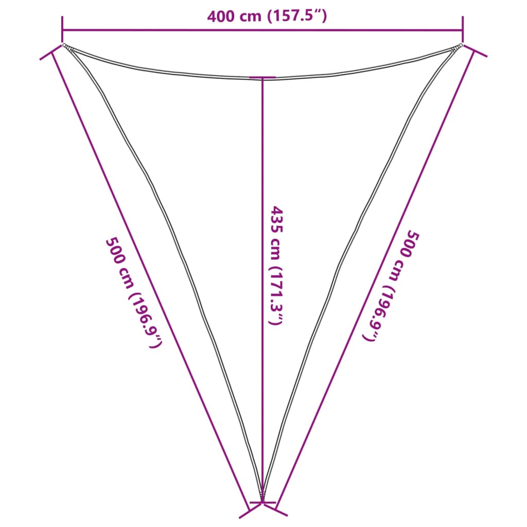 Vela Parasole 160 g/m² Nera 4x5x5 m in HDPE