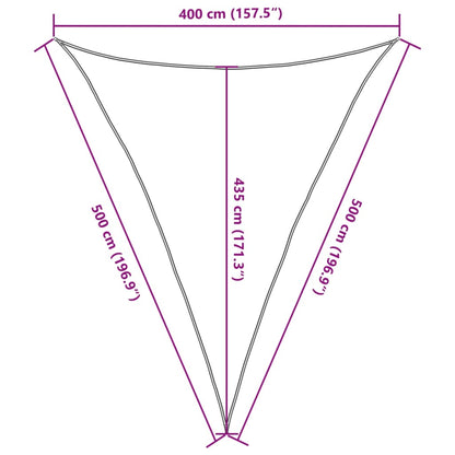 Vela Parasole 160 g/m² Nera 4x5x5 m in HDPE