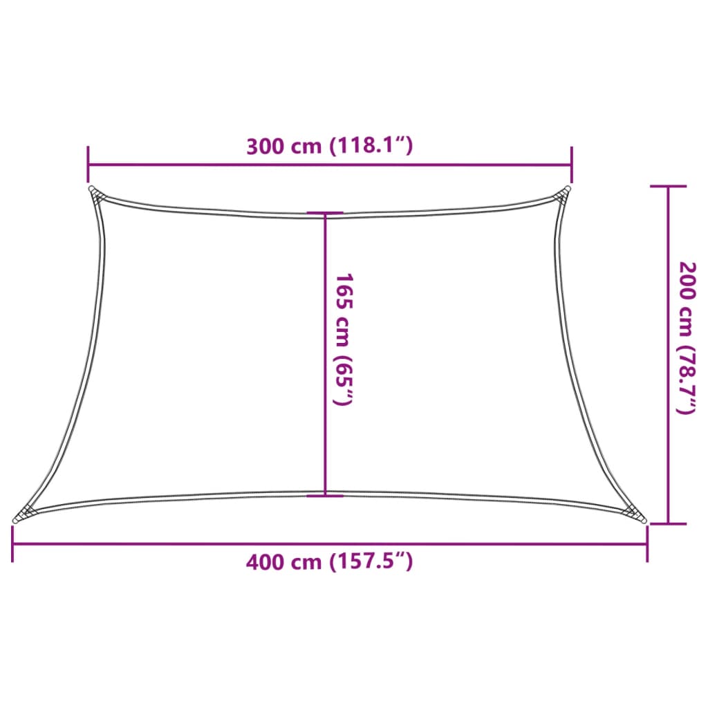 Vela Parasole 160 g/m² Nera 3/4x2 m in HDPE