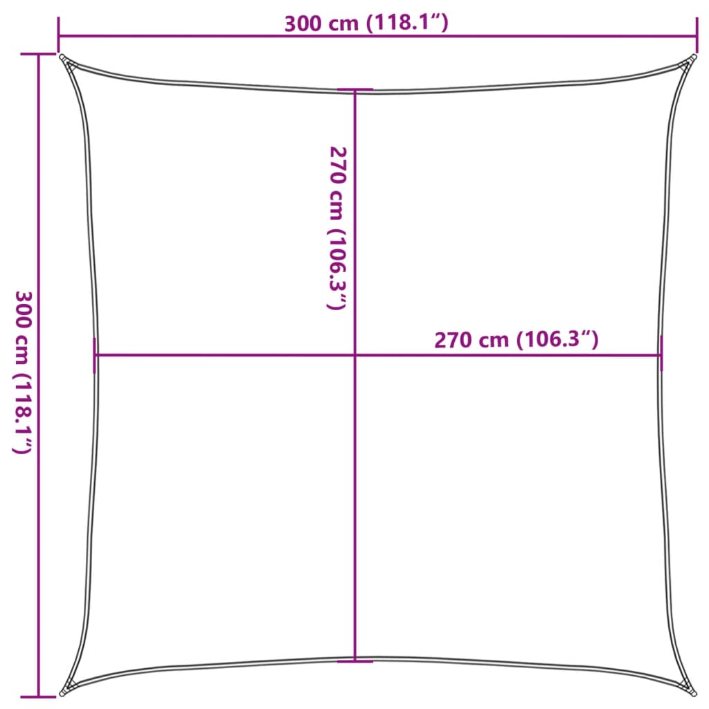 Vela Parasole 160 g/m² Marrone 3x3 m in HDPE | homemem39