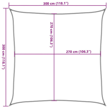 Vela Parasole 160 g/m² Marrone 3x3 m in HDPE