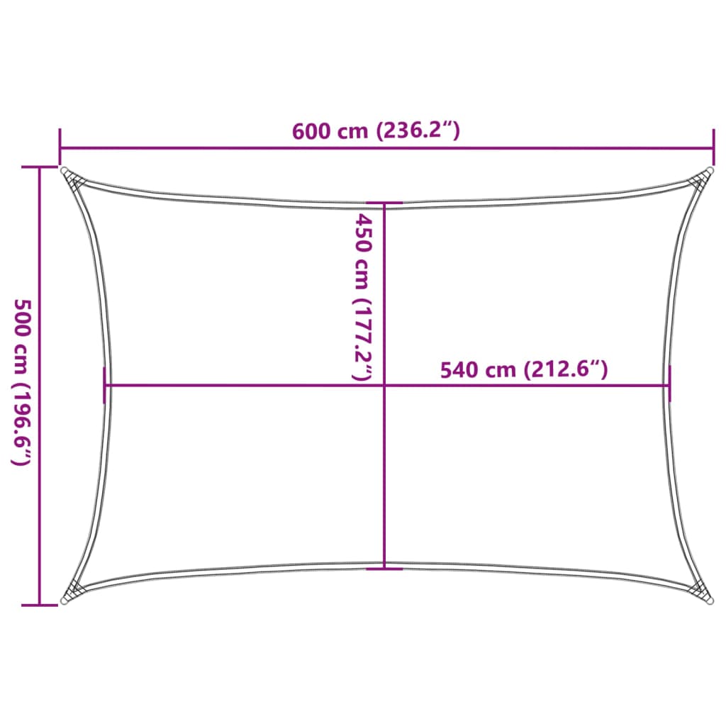 Vela Parasole 160 g/m² Marrone 5x6 m in HDPE | homemem39