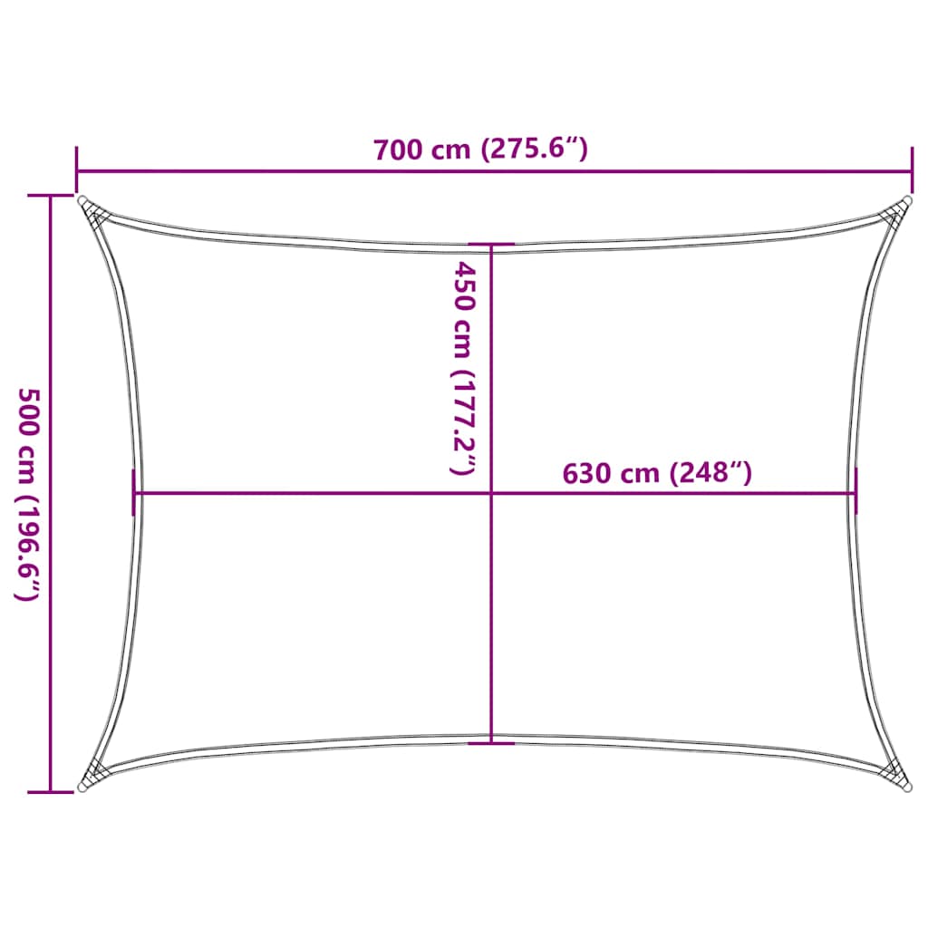 Vela Parasole 160 g/m² Marrone 5x7 m in HDPE