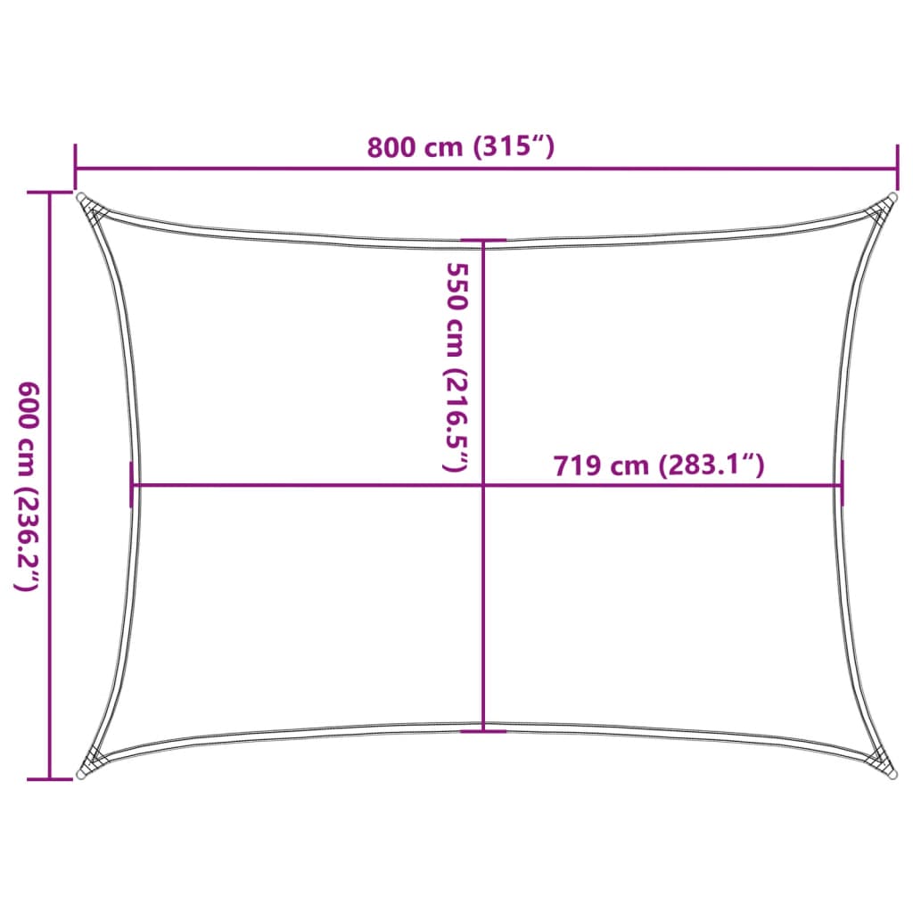 Vela Parasole 160 g/m² Marrone 6x8 m in HDPE | homemem39