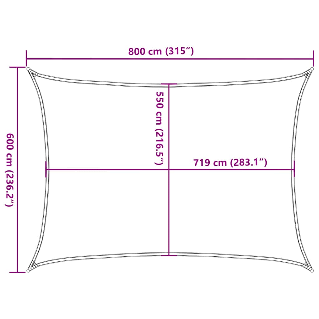 Vela Parasole 160 g/m² Marrone 6x8 m in HDPE