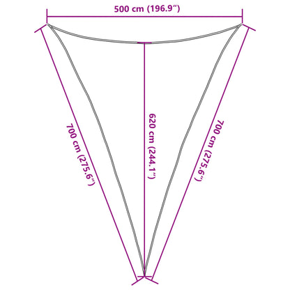 Vela Parasole 160 g/m² Marrone 5x7x7 m in HDPE