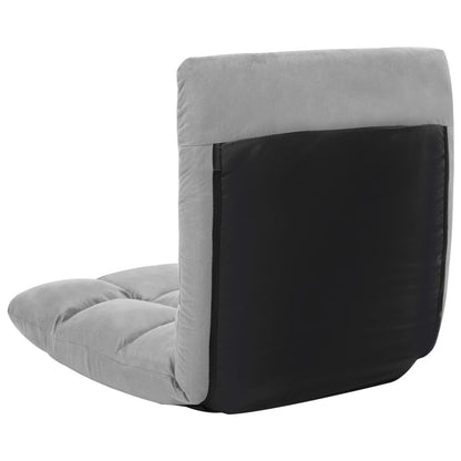 Gray Folding Floor Deck Chair in Microfibre