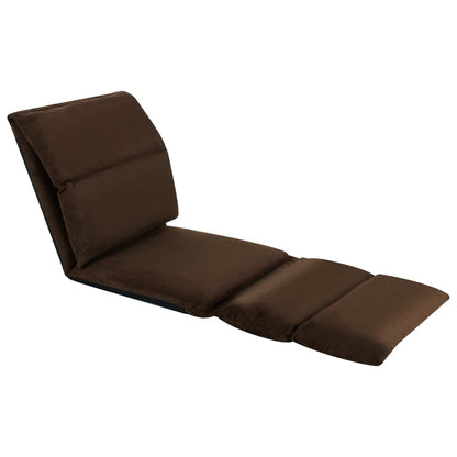 Brown Folding Floor Deck Chair in Microfibre