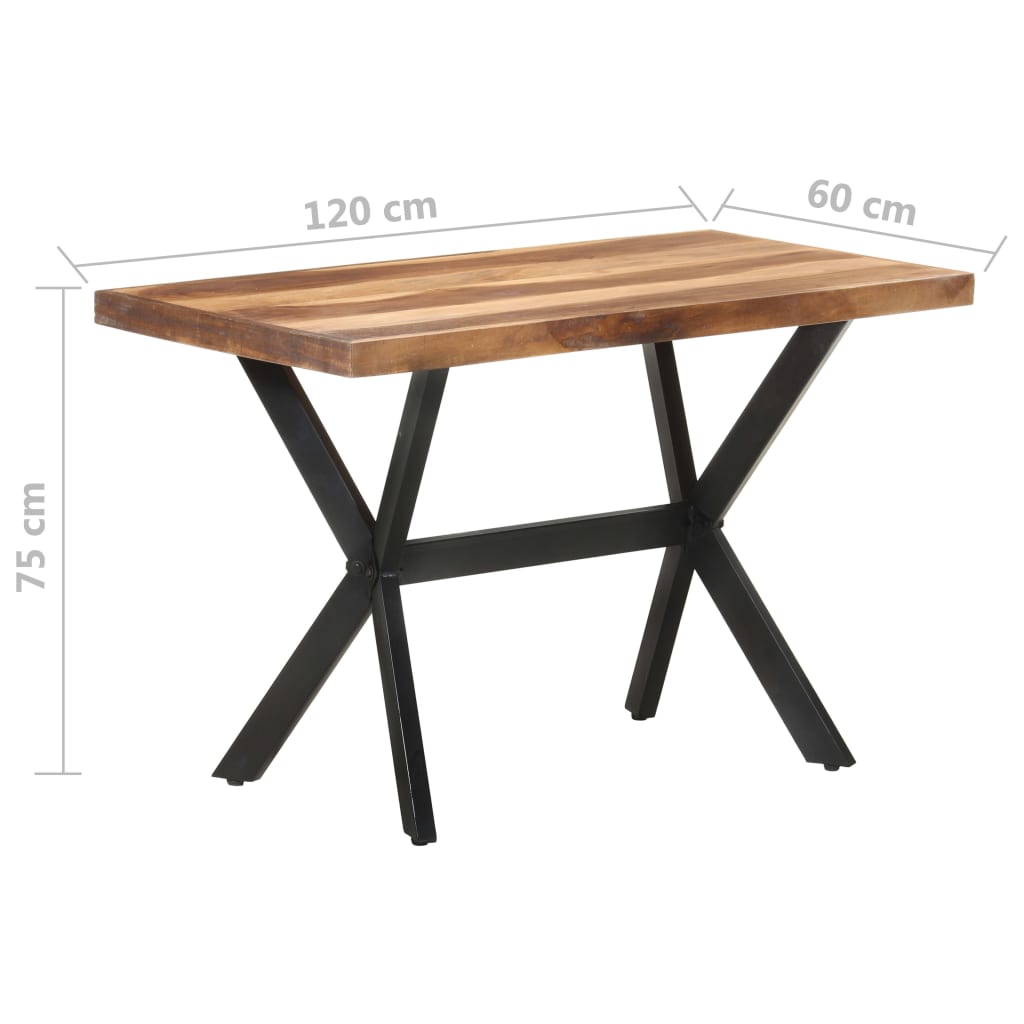 Tavolo da Pranzo 120x60x75 cm Legno Massello con Finitura Ambra | homemem39