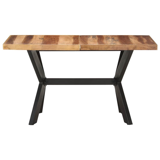 Tavolo da Pranzo 140x70x75 cm Legno Massello con Finitura Ambra