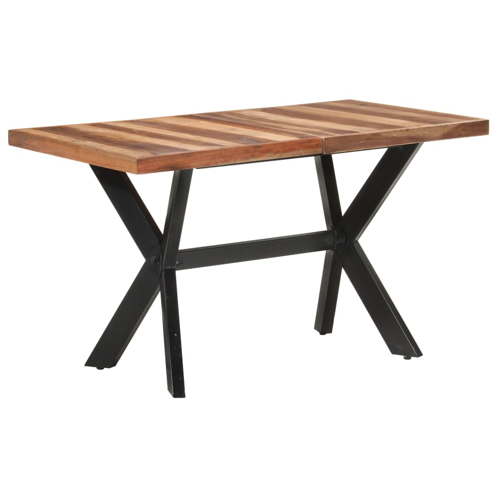 Tavolo da Pranzo 140x70x75 cm Legno Massello con Finitura Ambra | homemem39