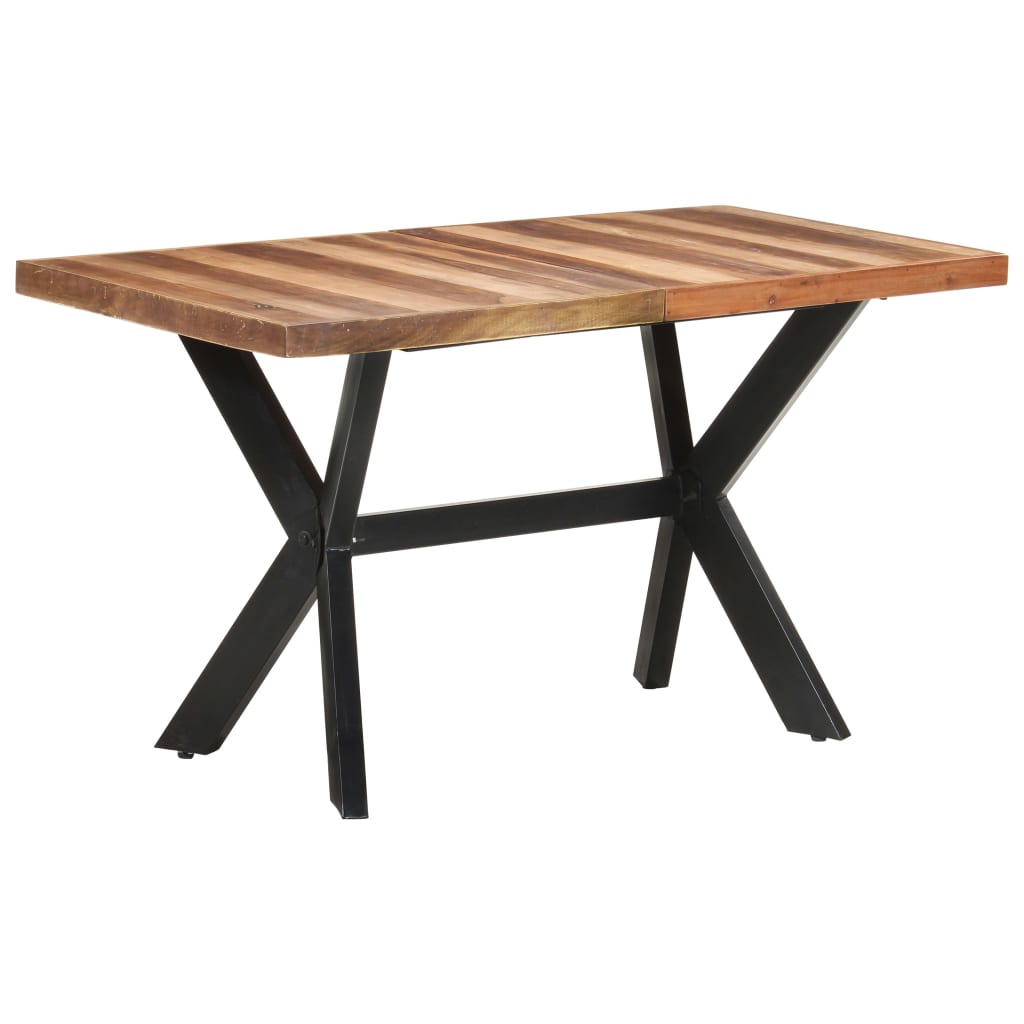 Tavolo da Pranzo 140x70x75 cm Legno Massello con Finitura Ambra | homemem39