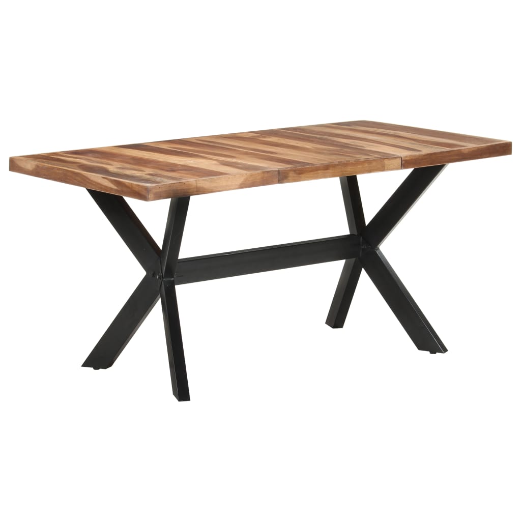 Tavolo da Pranzo 160x80x75 cm Legno Massello con Finitura Ambra | homemem39