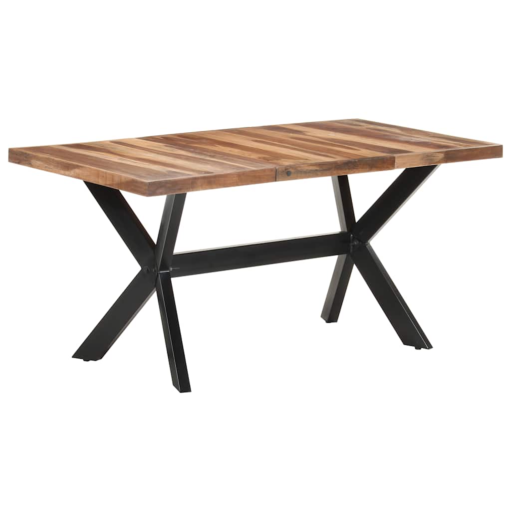 Tavolo da Pranzo 160x80x75 cm Legno Massello con Finitura Ambra | homemem39