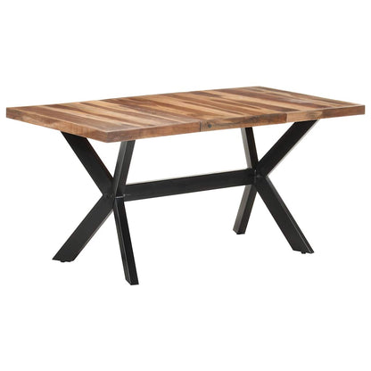 Tavolo da Pranzo 160x80x75 cm Legno Massello con Finitura Ambra | homemem39