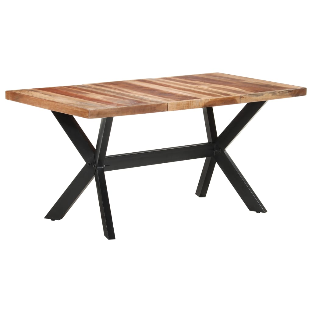 Tavolo da Pranzo 160x80x75 cm Legno Massello con Finitura Ambra | homemem39