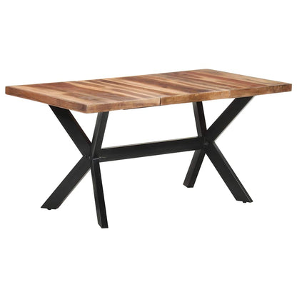 Tavolo da Pranzo 160x80x75 cm Legno Massello con Finitura Ambra | homemem39