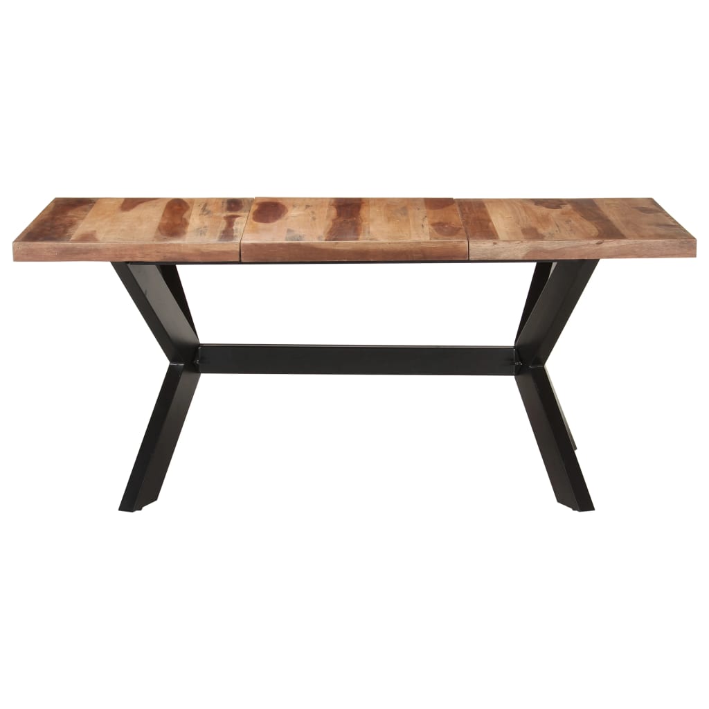Tavolo da Pranzo 180x90x75 cm Legno Massello con Finitura Ambra - homemem39