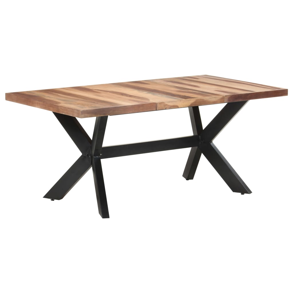 Tavolo da Pranzo 180x90x75 cm Legno Massello con Finitura Ambra - homemem39