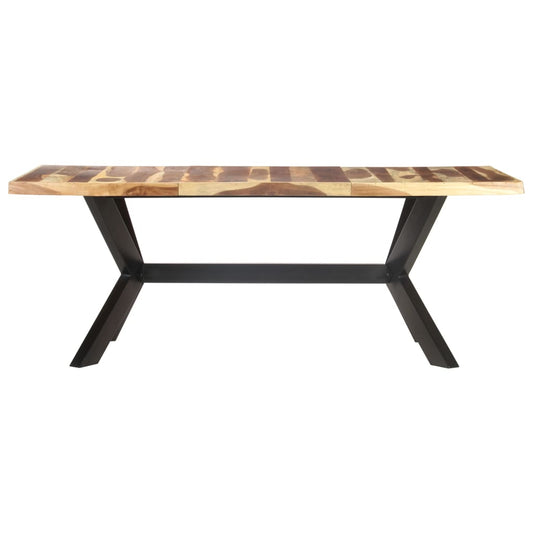 Tavolo da Pranzo 200x100x75cm Legno Massello con Finitura Ambra