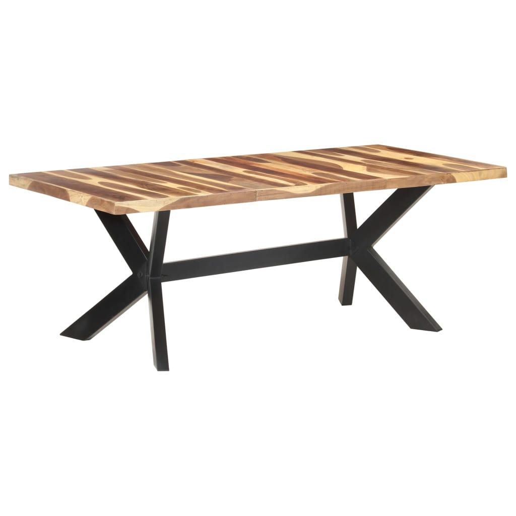 Tavolo da Pranzo 200x100x75cm Legno Massello con Finitura Ambra | homemem39